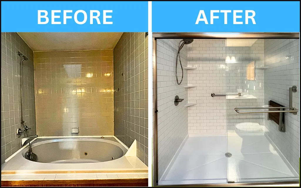 Tub-to-shower Conversion in 1 Day